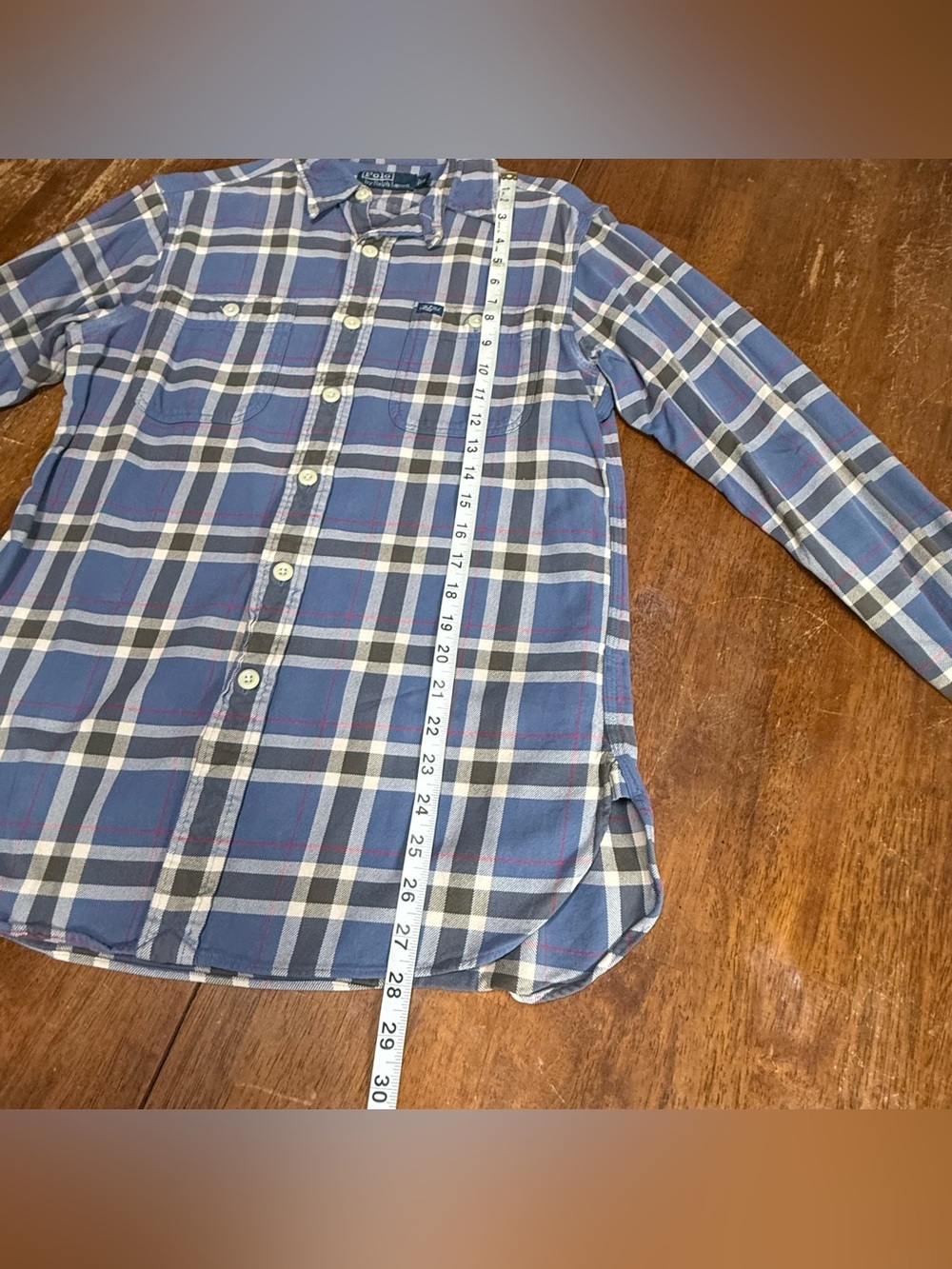 Vintage Polo Ralph Lauren Women’s Small Blue Plaid Button Down Shirt